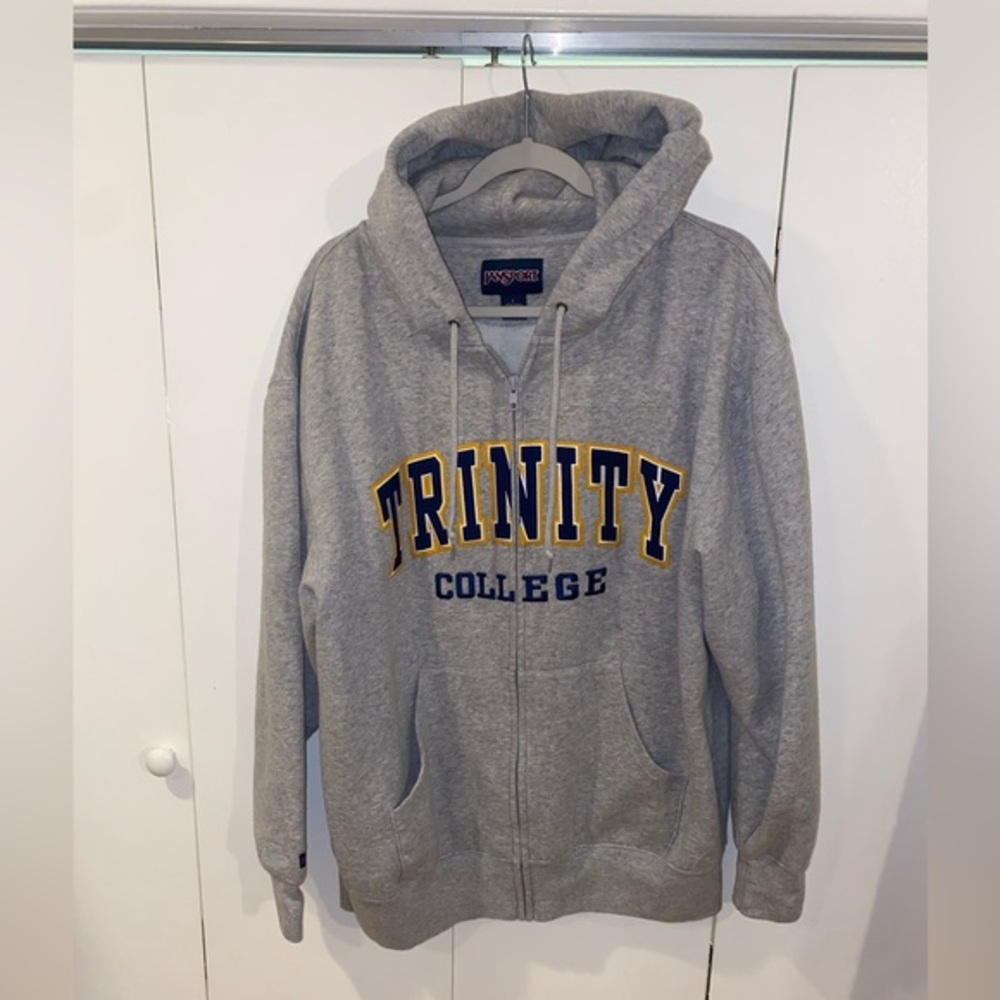 Jansport Trinity College Zip-Up Grey Hoodie